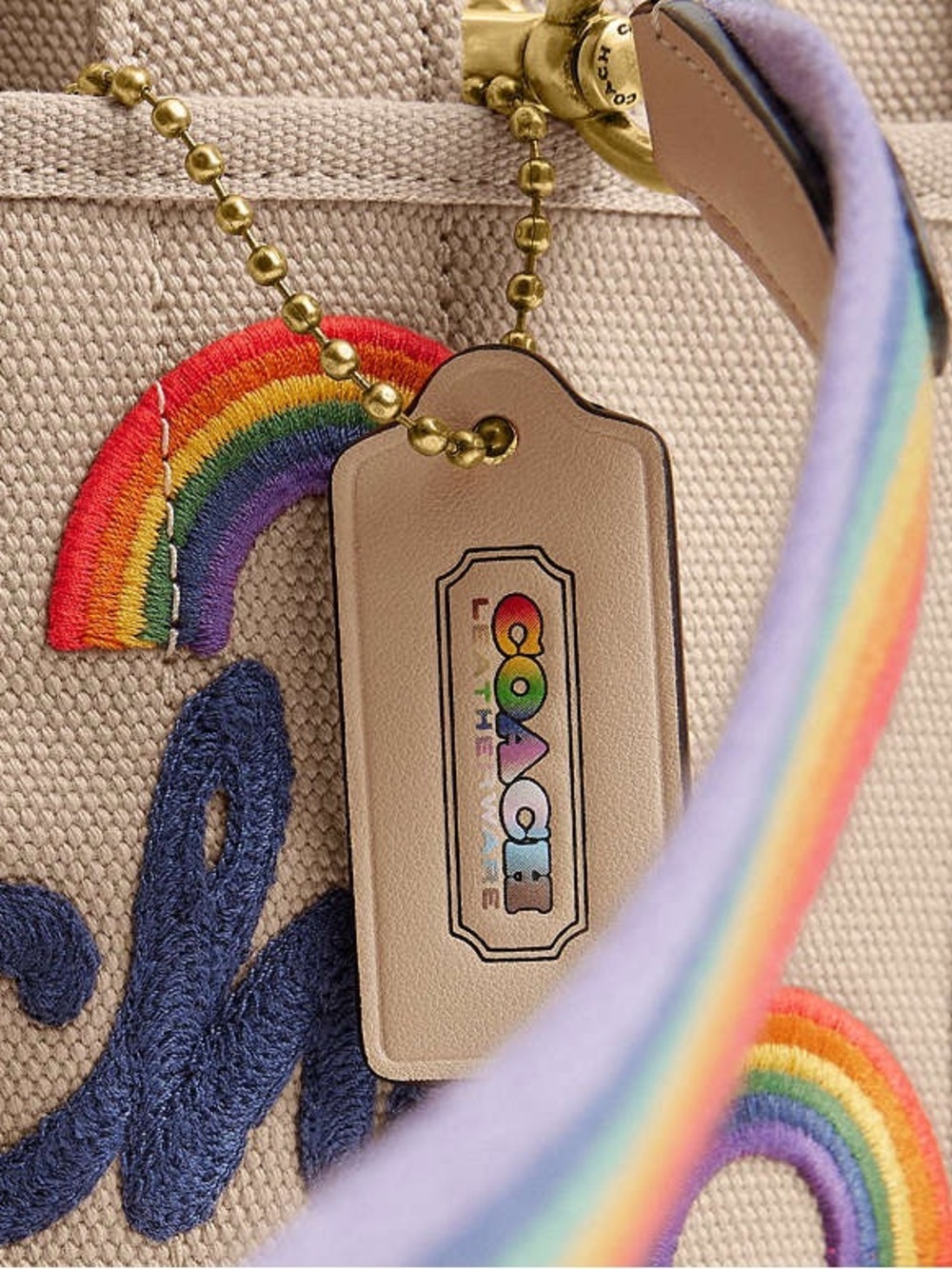 Coach Cargo Tote Bag 26 With Rainbow - Picture 6 of 12